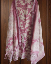Elegant Cotton Linen Suit with  Laser-Cut Detailing & Embroidery